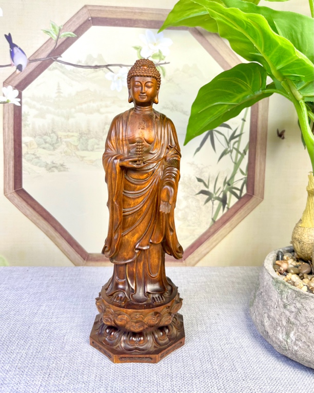 小叶黄杨木仿古做旧（药师佛）家居摆件保佑去除病苦永无病复古工艺