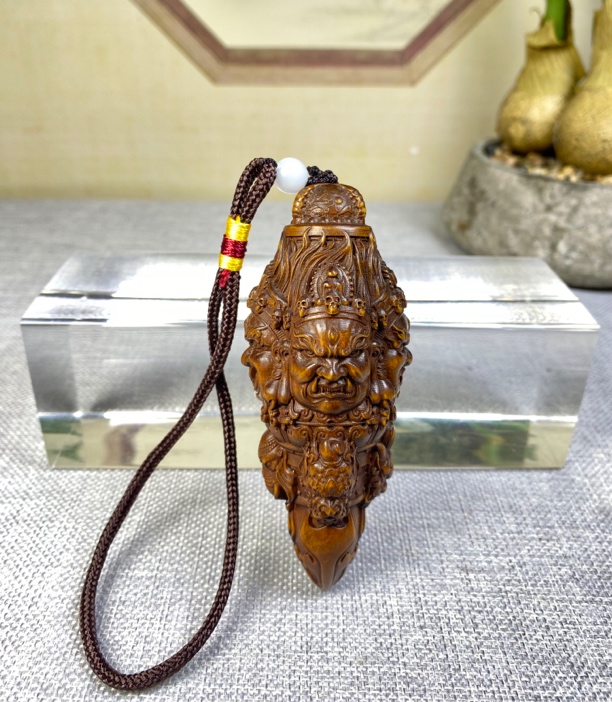 小叶黄杨木仿古做旧(大黑天降魔杵)长度10口径4保平安复古工艺