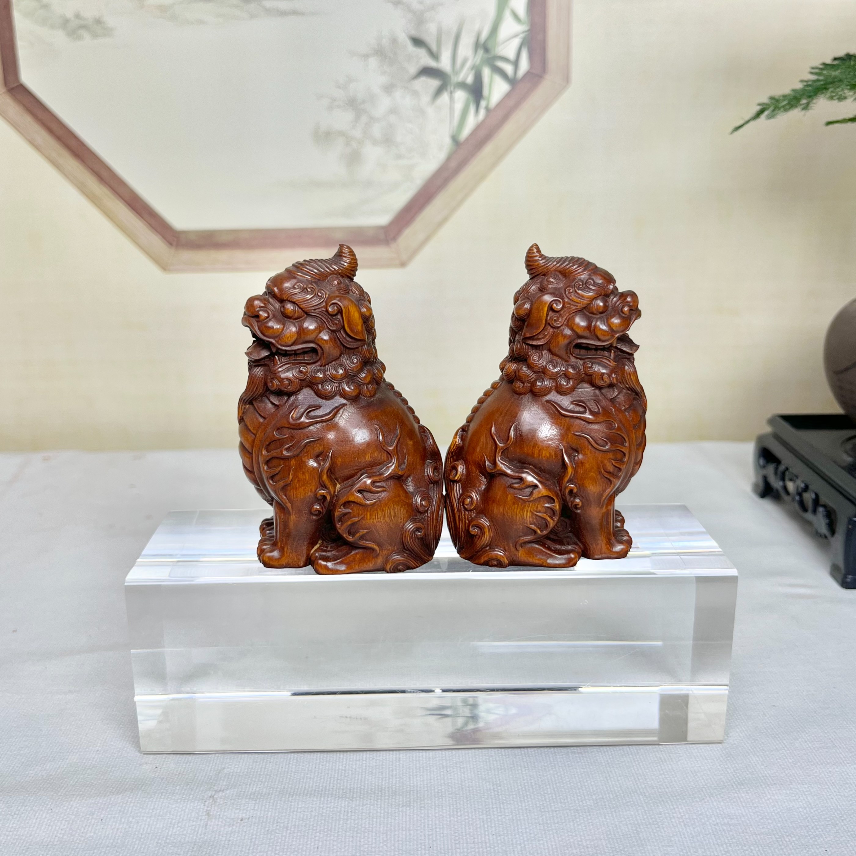 小叶黄杨木仿古做旧（独角貔貅）摆件招财进宝复古怀旧工艺瑞兽财神