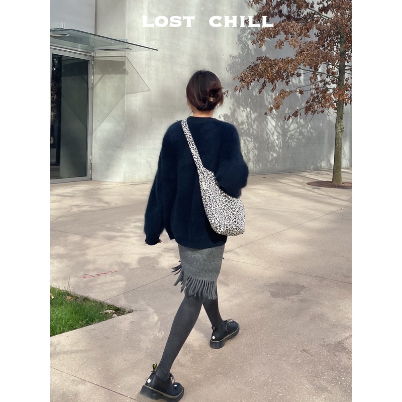 Lost Chill-宋慧乔同款豹纹包布包孔孝真斜跨包单肩韩国ins大容量