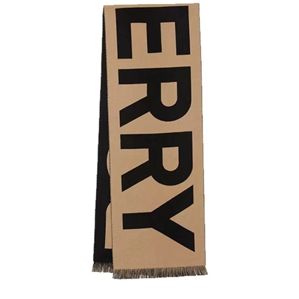 全新未使用 BURBERRY/博柏利 大字母logo徽标羊毛提花围巾