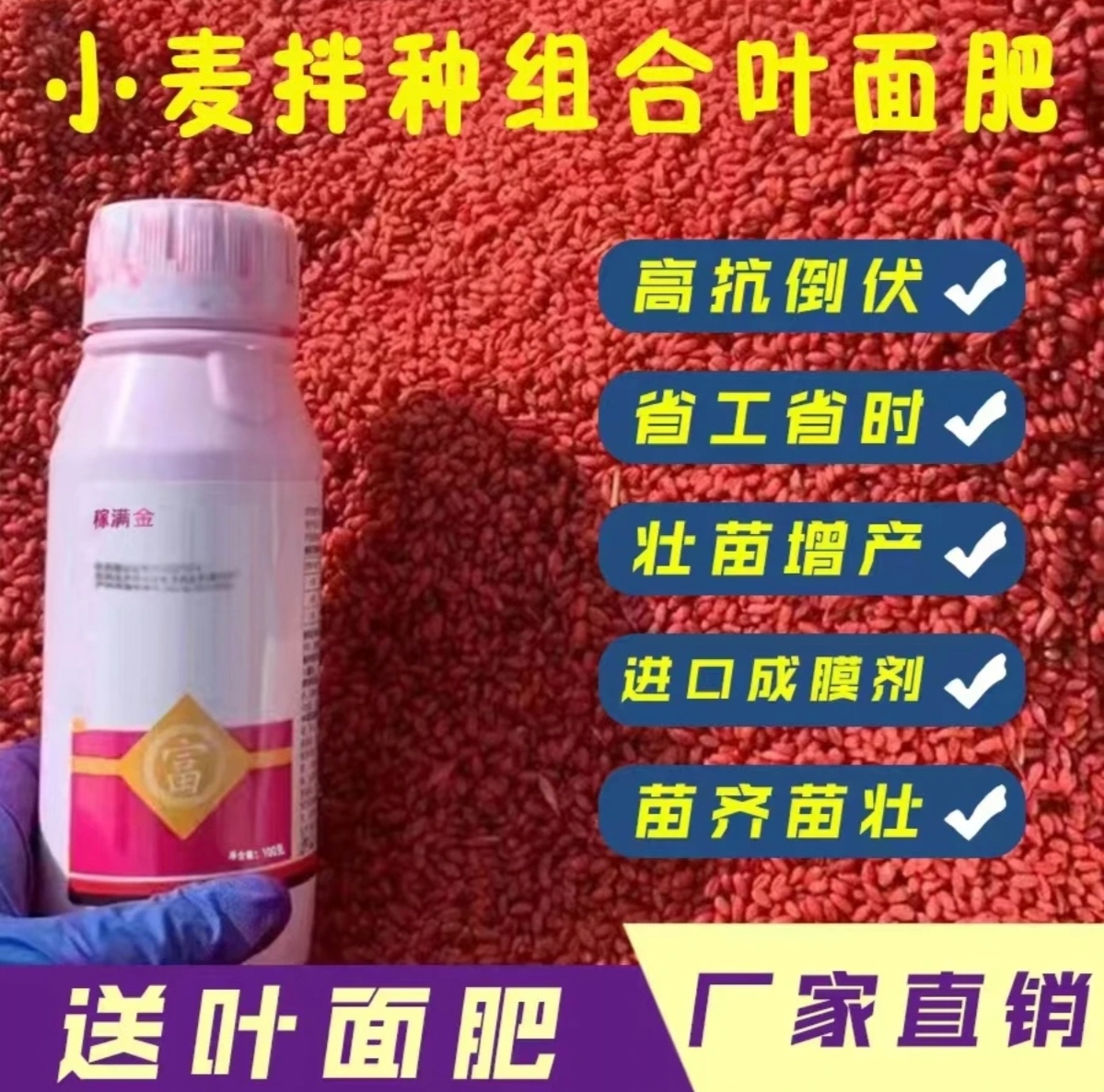 小麦种子拌种包衣剂叶面肥 减少病虫害 保护根系 送营养剂叶面肥