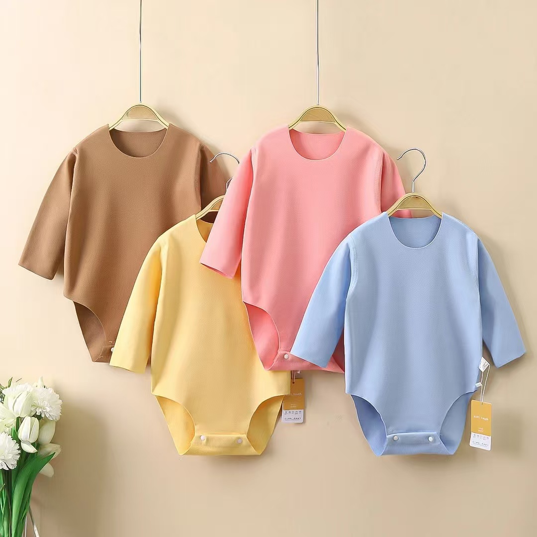 婴儿德绒保暖哈衣春秋冬季面料儿童爬服新生儿宝宝包屁护肚连体衣商品图