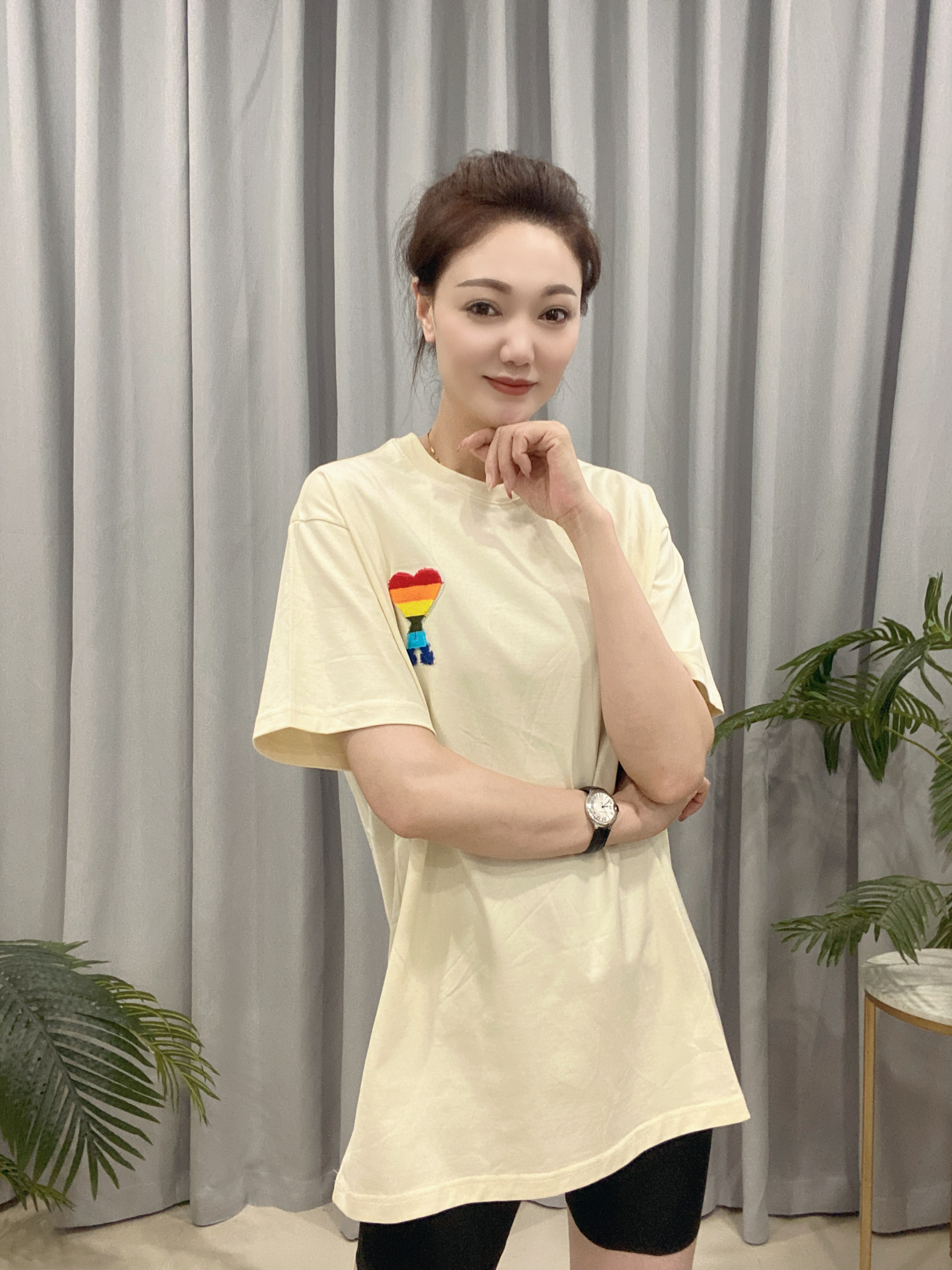 柏依丹高支棉圆领短袖T恤