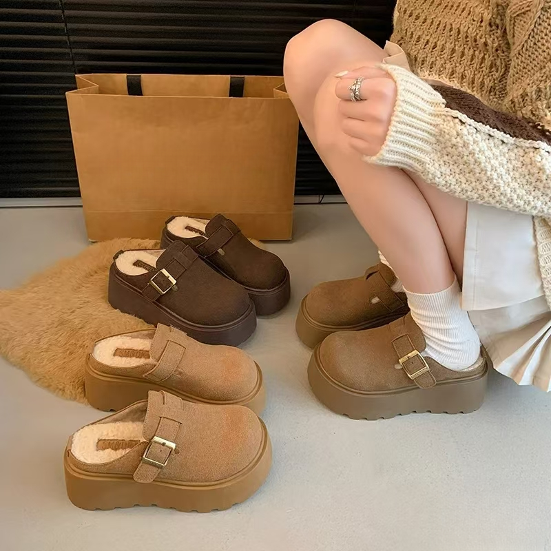 冬款厚底博肯女鞋（微瑕疵介意勿拍）时尚百搭