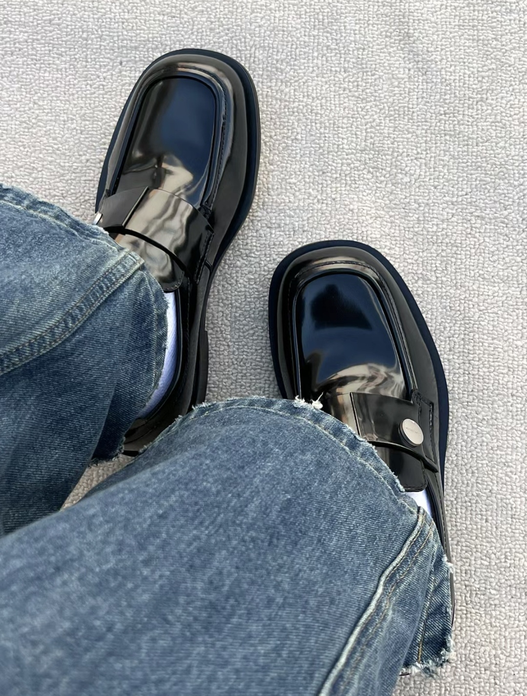 春秋款乐福时尚百搭（微瑕疵）厚底包头英伦风粗跟夏季春春夏玛丽珍