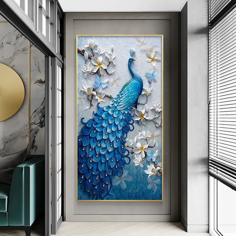 新疆包邮现代简约入户客厅玄关装饰画竖版背景墙壁画走廊过道轻奢