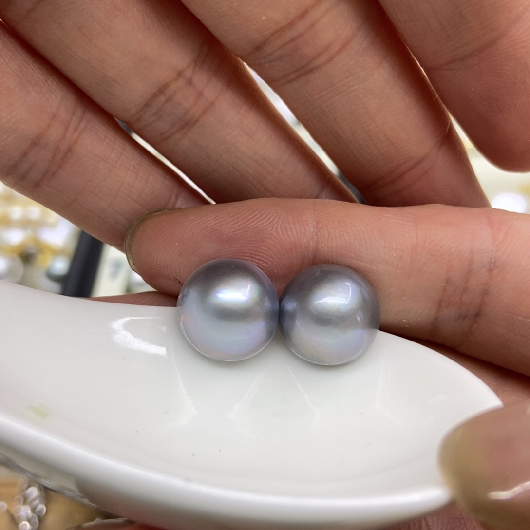 拼合珍珠（马贝珠）耳饰银S925镶嵌