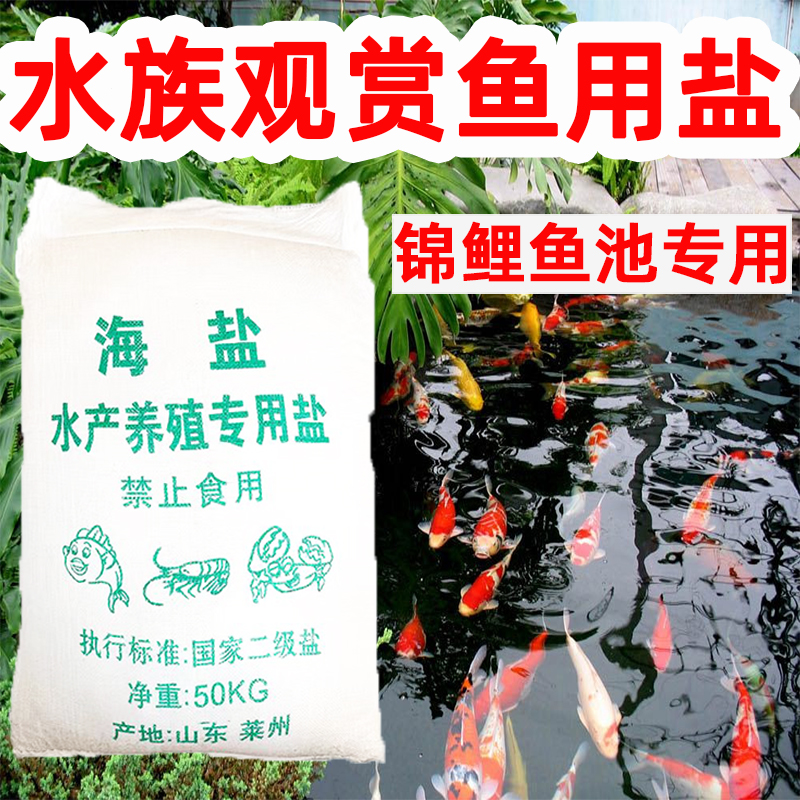 海盐鱼池日晒盐锦鲤水族养殖观赏鱼专用盐预防疾病稳定水质粗盐