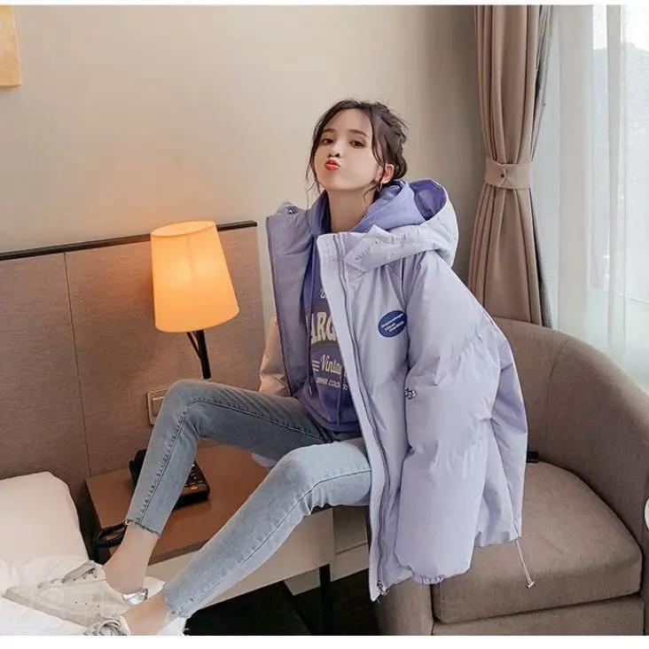 新款韩版羽绒服服女2021新款棉外套ins冬季学生宽松棉衣面包服同