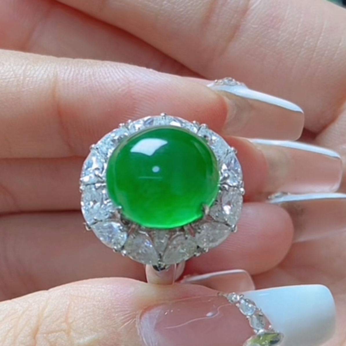 天然A货翡翠戒指