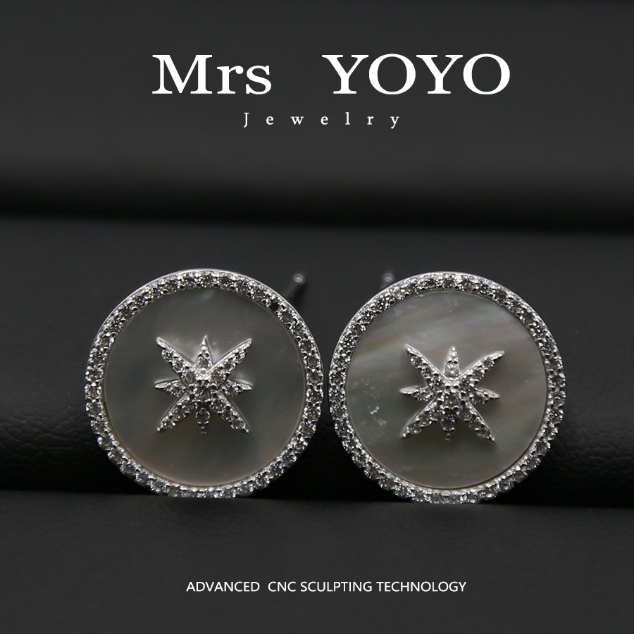 925银合成锆石耳饰  YOYO Accessories 轻奢时尚法式耳环 JH161