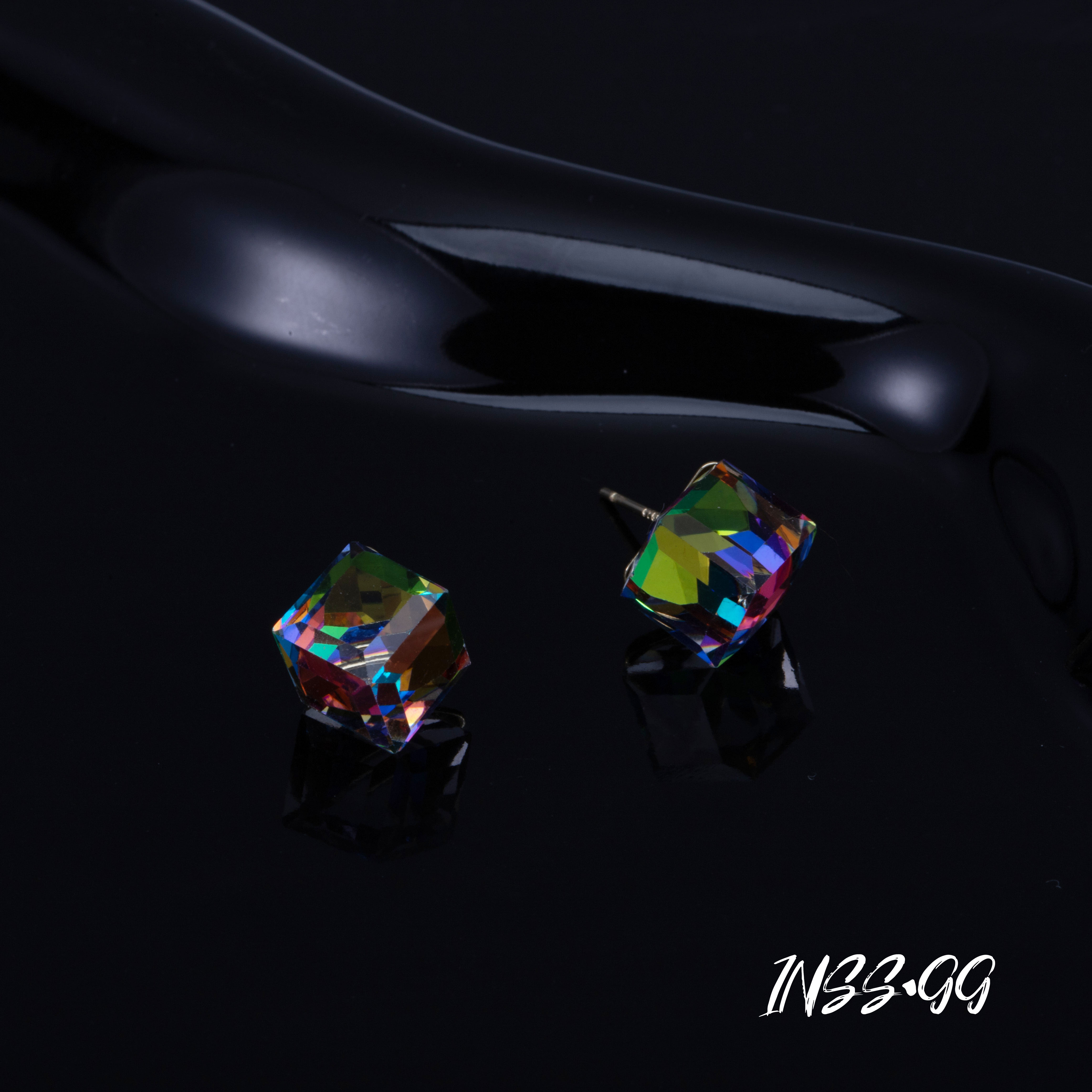 钛钢仿水晶耳饰 【INSS · GG】925银针气质个性小众时尚款耳环SE500