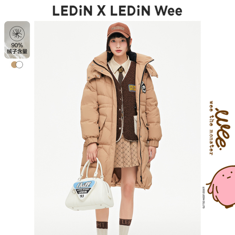 【Wee联名系列】乐町超保暖长款羽绒服冬新款女时尚羽绒休闲排