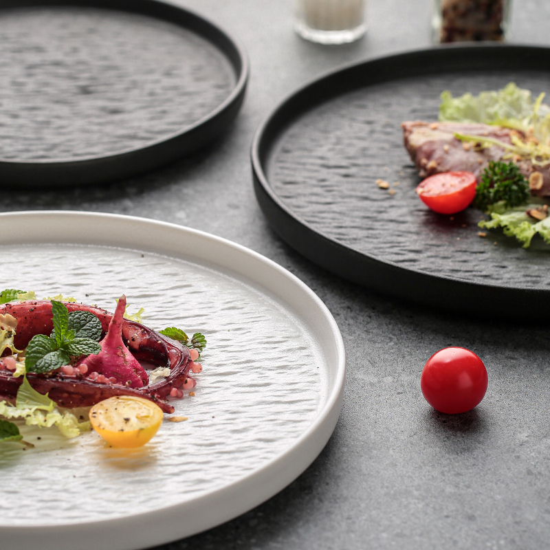 家用牛排盘陶瓷盘子高级感餐具意面盘子磨砂商用西餐日式沙拉碟子