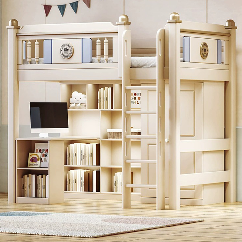 上床下简约书桌床一体多功能组合床双层床女孩高低床上下铺高架床