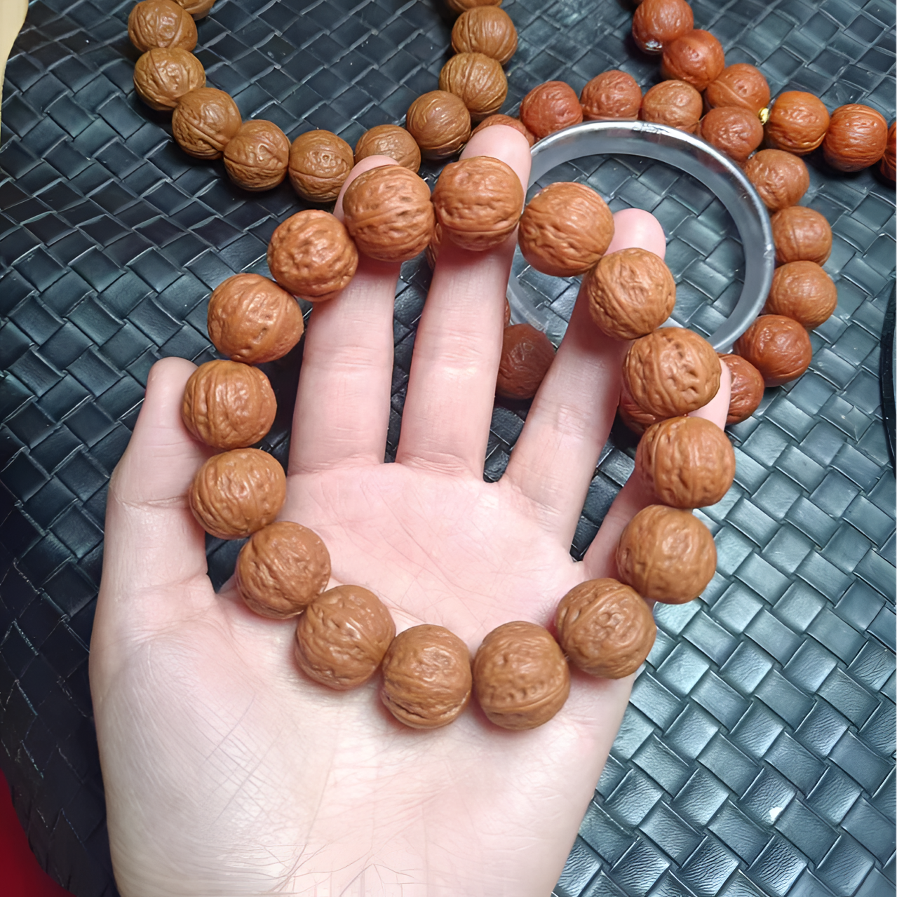 八棱小核桃手串，黄皮