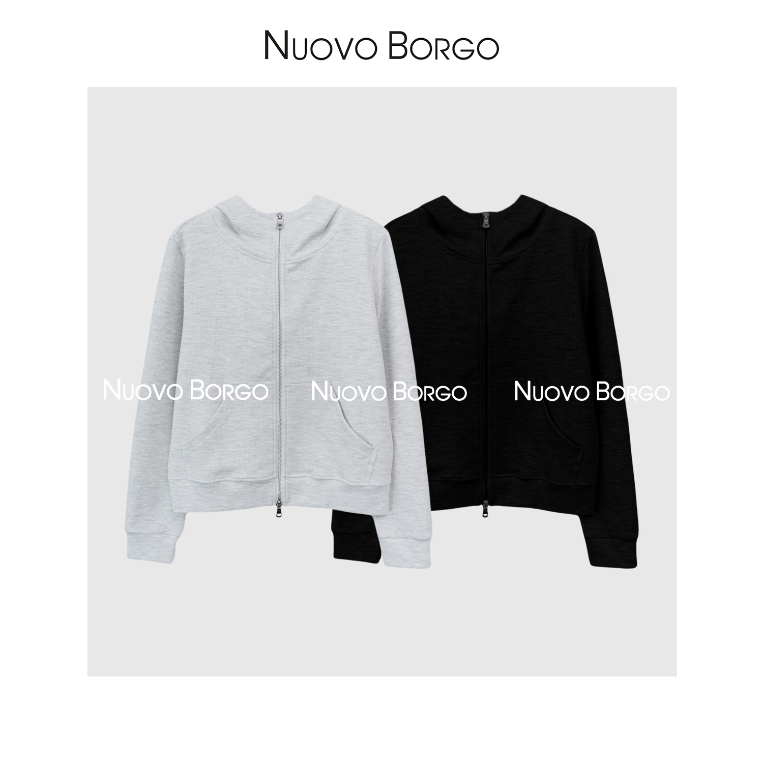 Nuovo Borgo 春款连帽开衫卫衣修身显瘦运动上衣外套 C92/2023-17