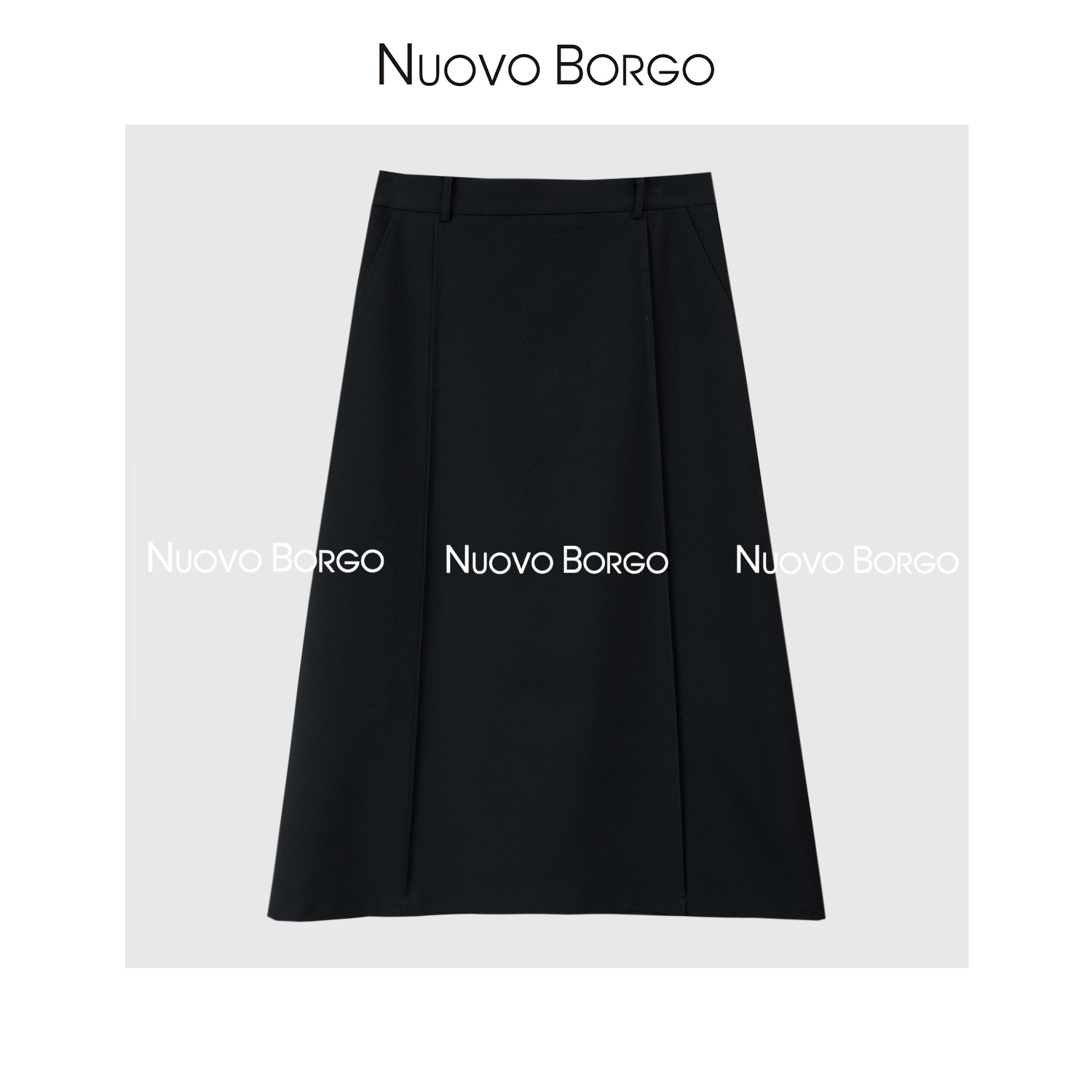 Nuovo Borgo 简约垂感半身裙显瘦收胯遮肚腩A字裙伞裙女J98/91675