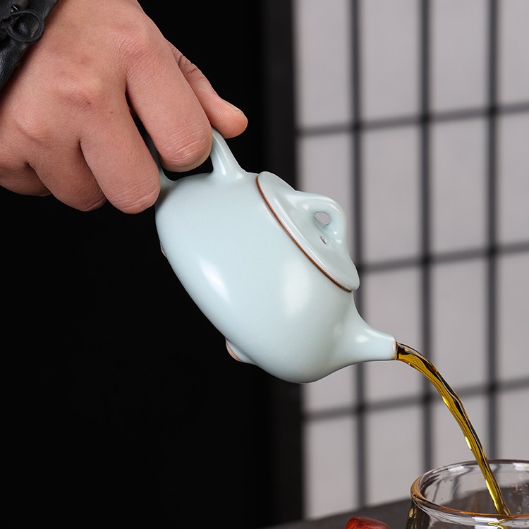 【青云造物】天青汝窑石瓢壶