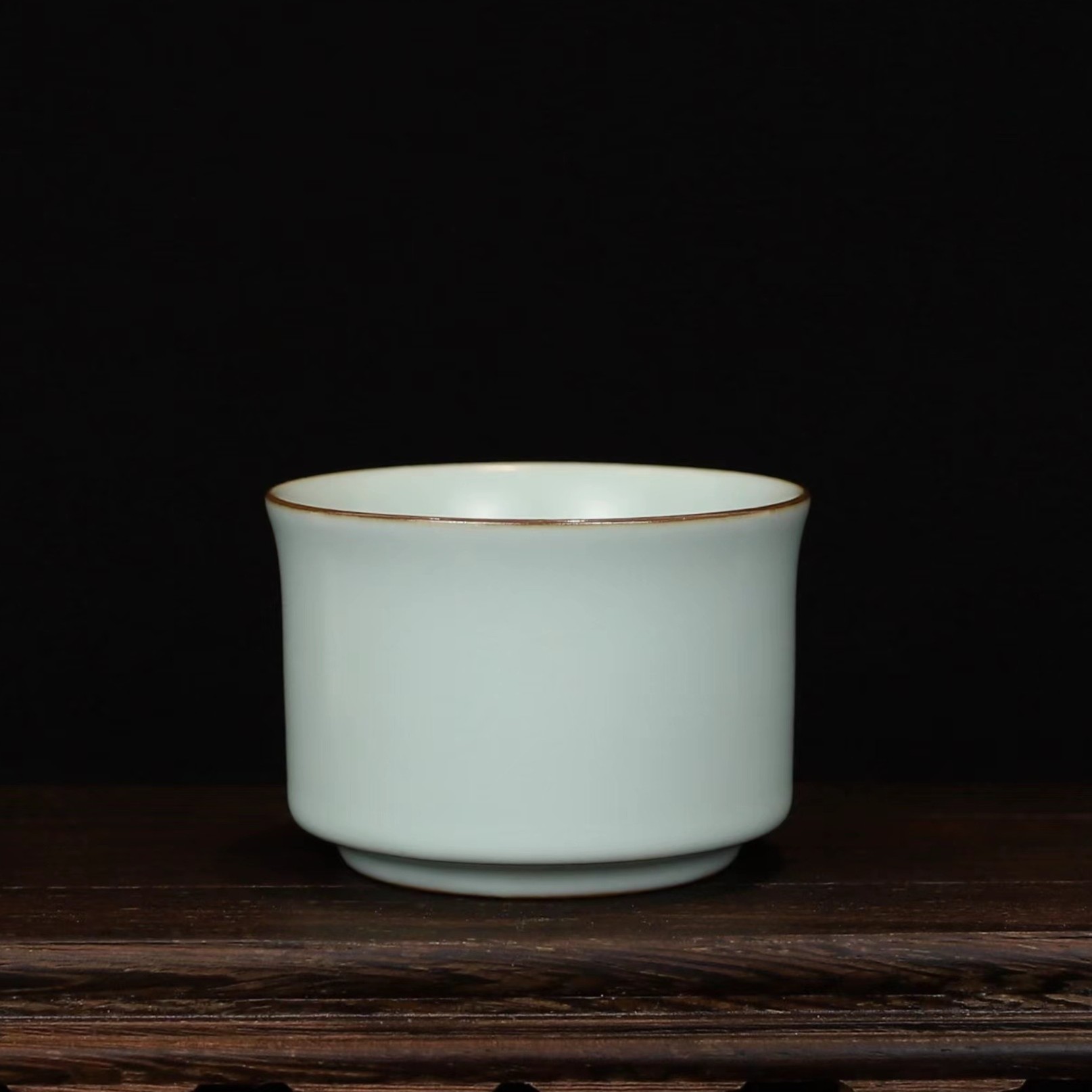 天青汝窑竹节杯【老粉专属】