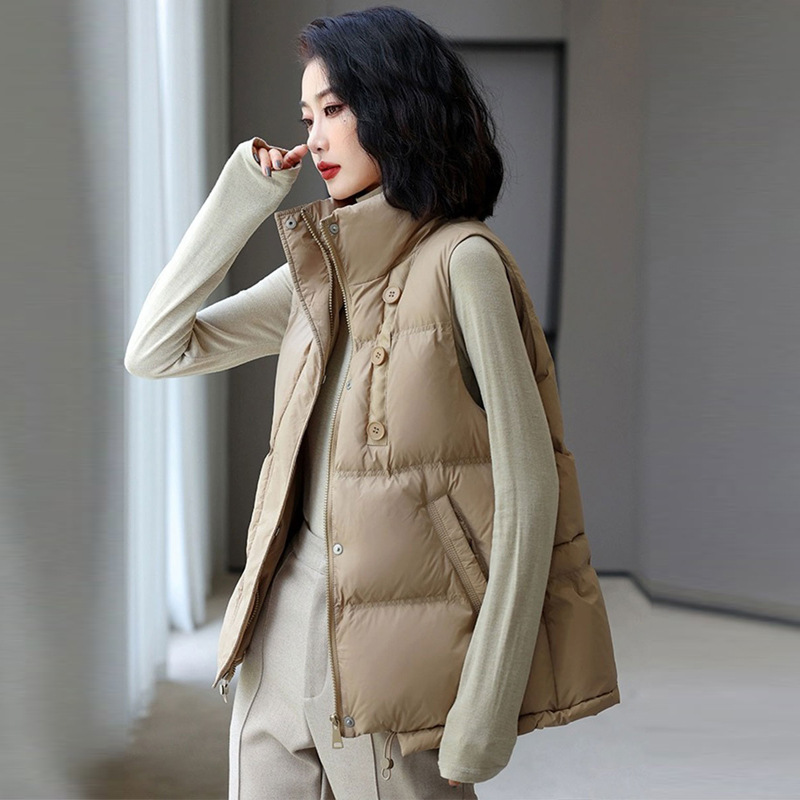 波司澄羽绒马甲女款高端女秋冬短款2023羽绒服马甲白鸭绒背心马夹