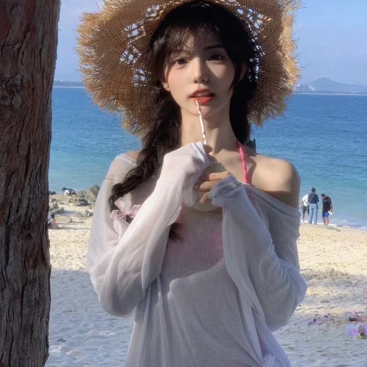 ［均码罩衫］长袖百搭薄款外搭夏季宽松防晒服沙滩海边纯欲防晒外穿