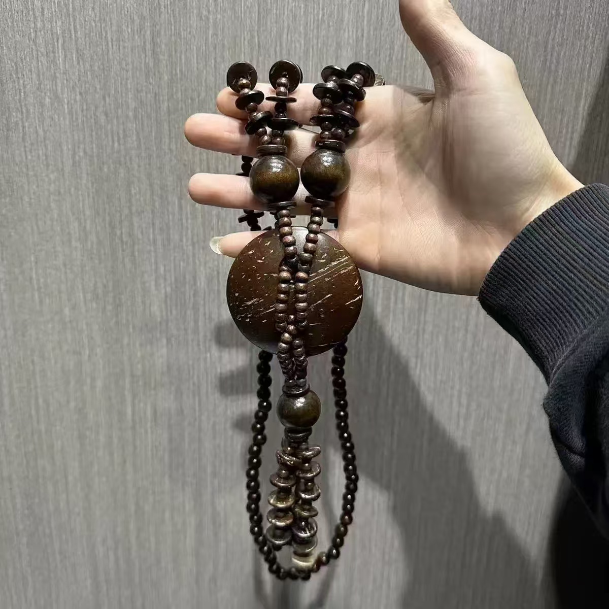 新中式名族风链子天然椰子壳手工品项链腰链复古宫廷古风时尚