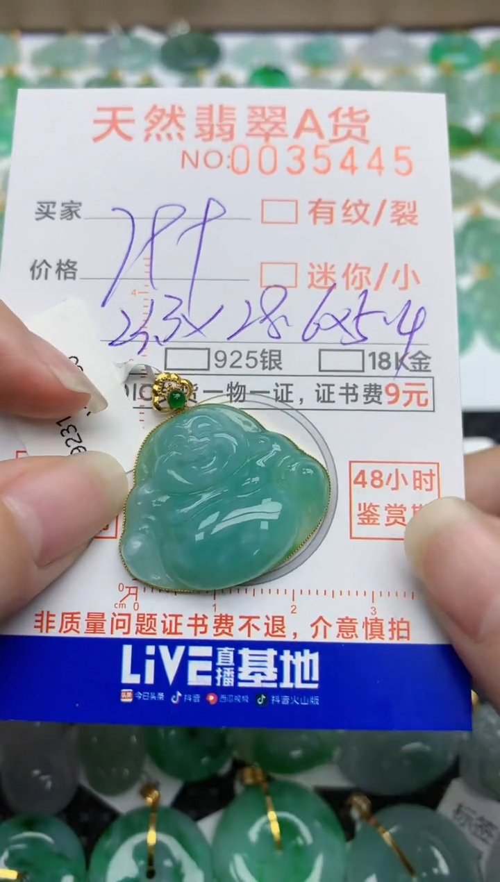 【闪购商品】翡翠颈饰18K金镶嵌92