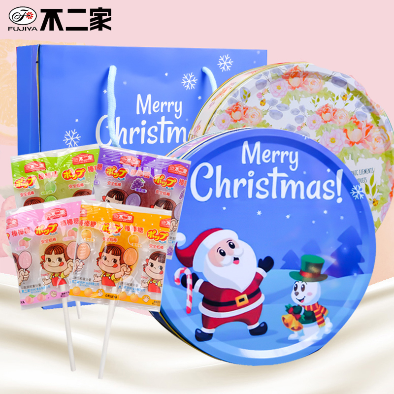 不二家水果棒棒糖圣诞节礼盒装送礼送女友礼物糖果送人小零食糖果