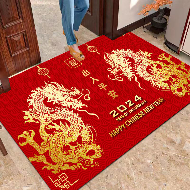 2024新年门垫龙年红色喜庆门口地垫门口入户门脚垫吸水垫M16