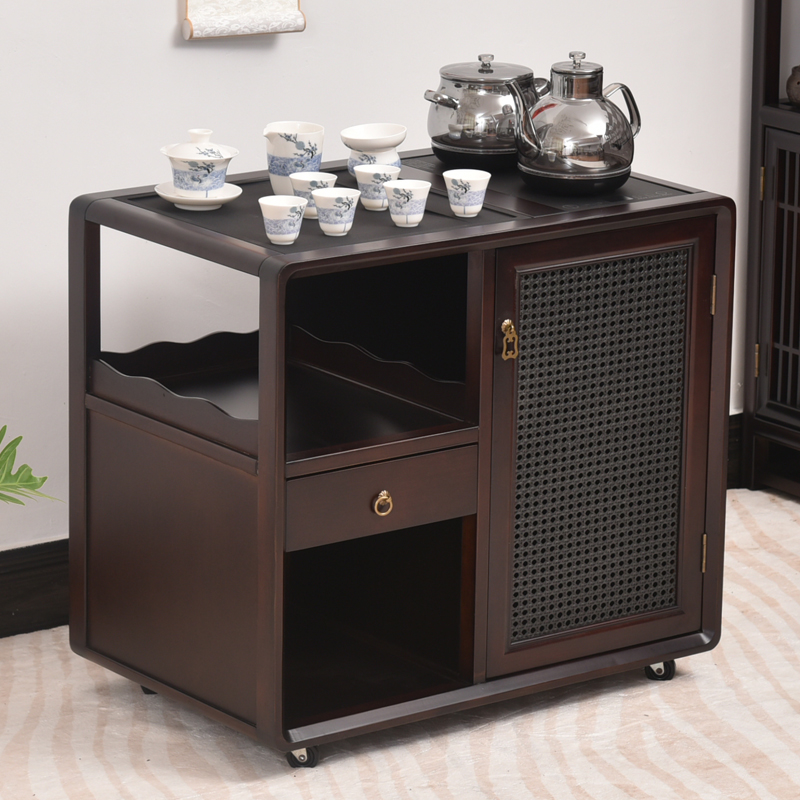 可移动茶柜烧水壶一体中式茶桌边柜储物办公室茶台家用阳台泡茶车