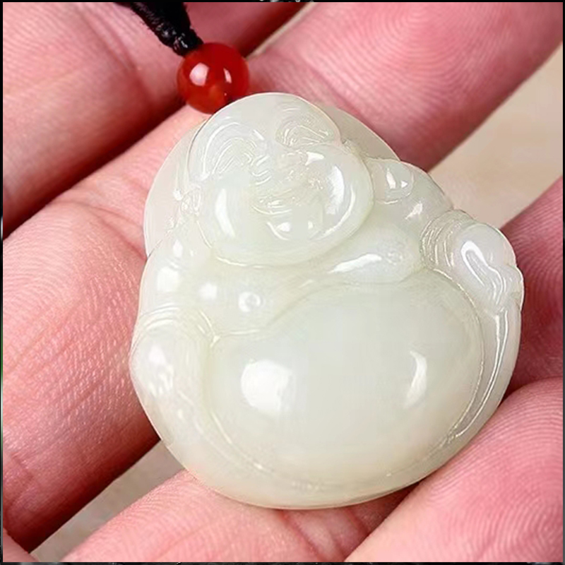 新疆和田玉佛公吊坠女士弥勒佛笑佛玉佩白玉珠宝玉石吊坠男款挂件