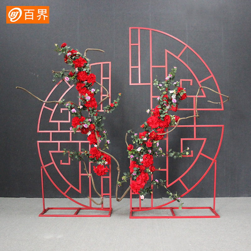 BJ/百界中式半圆屏风 婚礼现场背景装饰道具