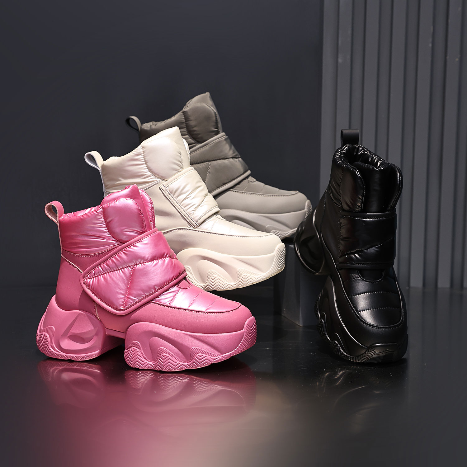 【小个子】增高6cm 2023冬新款时尚厚底运动百搭加绒休闲潮流女鞋31