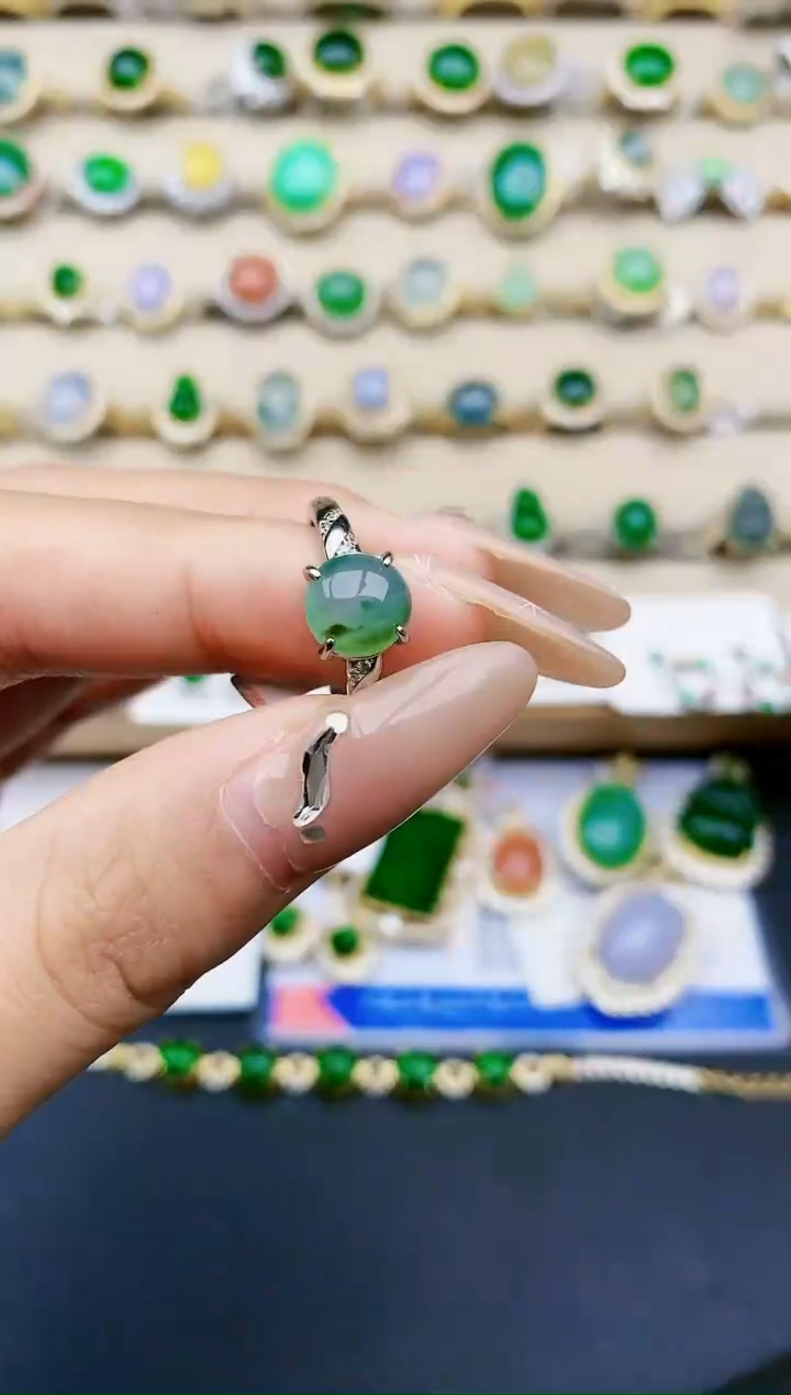 【闪购商品】翡翠戒指银S925镶嵌1