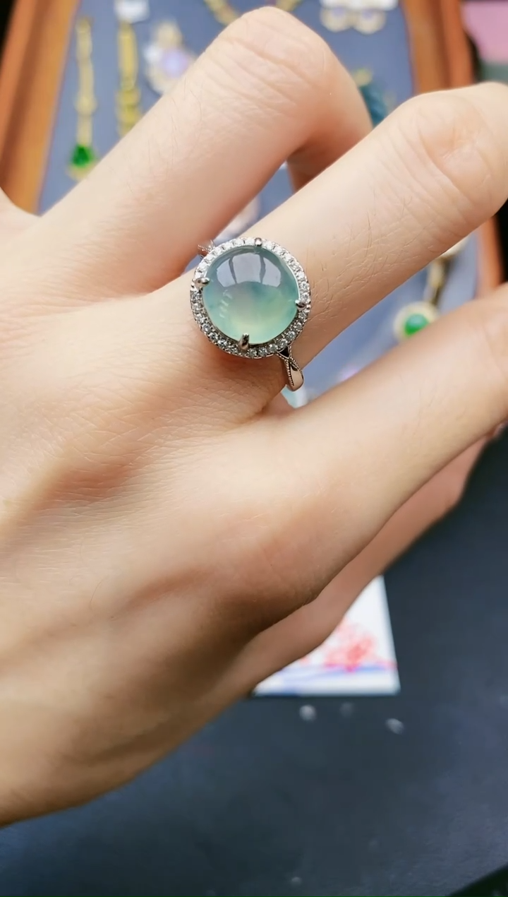 【闪购商品】翡翠戒指银S925镶嵌11