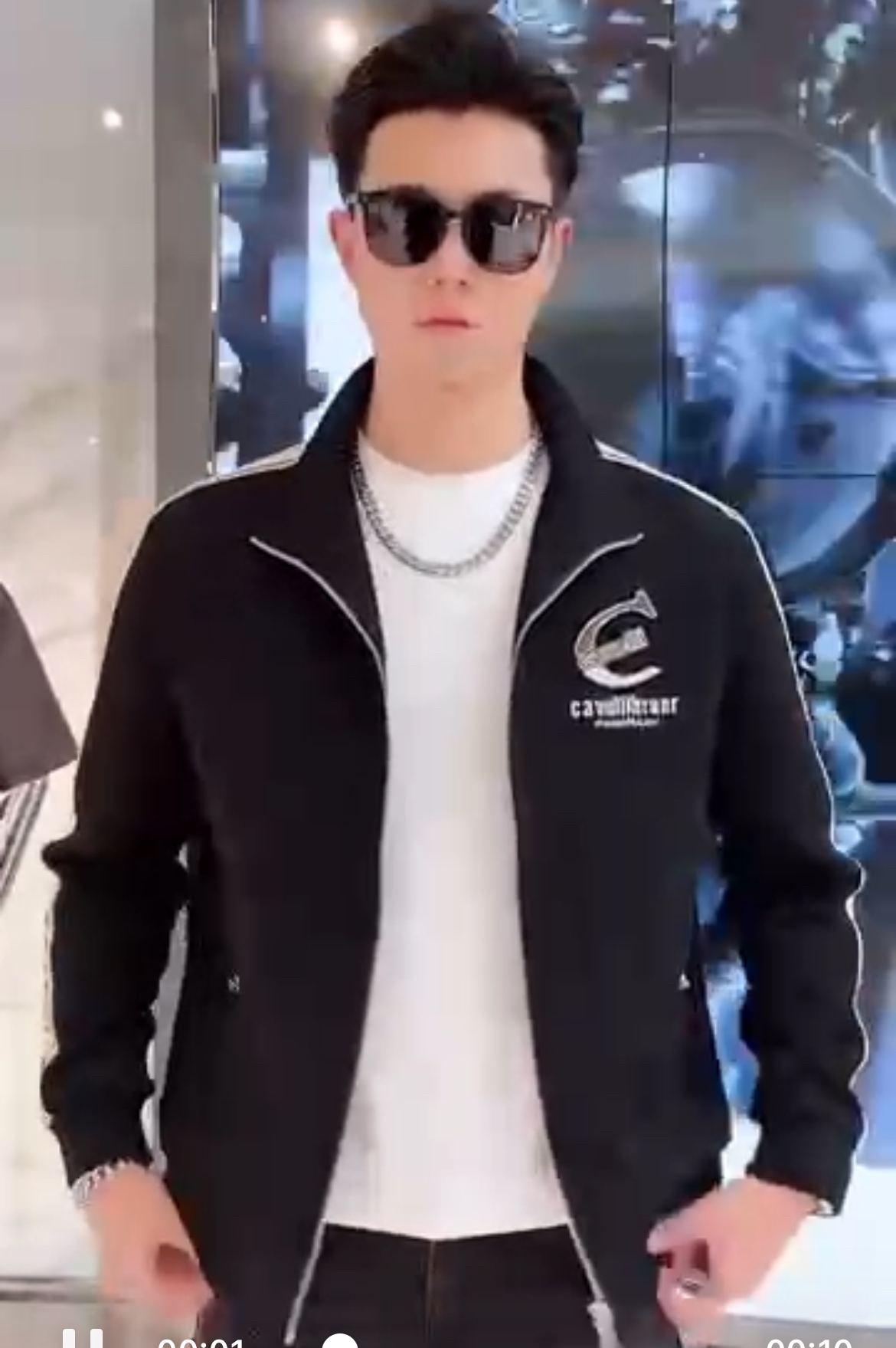 秋冬男士时尚夹克字母潮流修身休闲百搭外套立领高品质运动男款