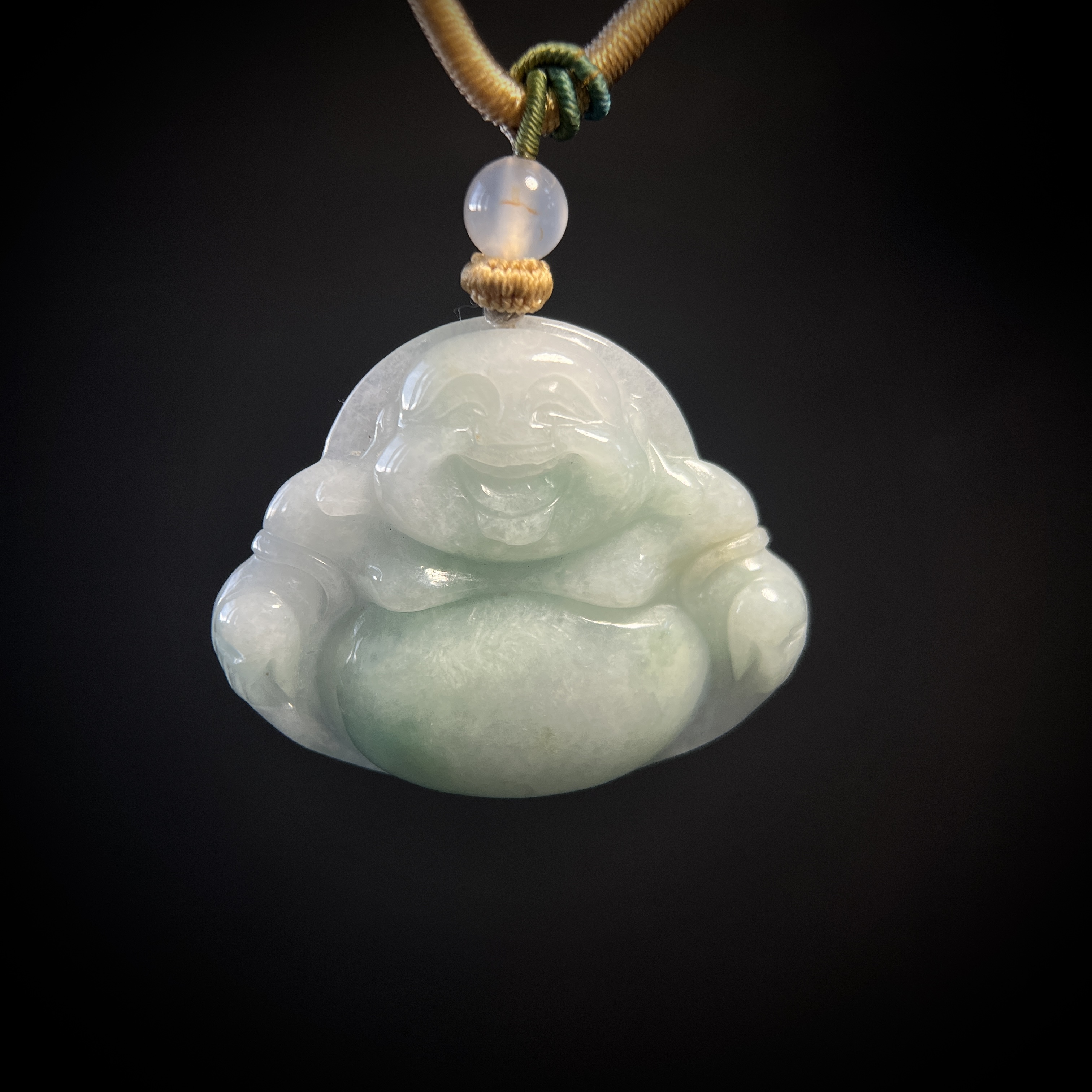 翡翠佛公吊坠A货翡翠
