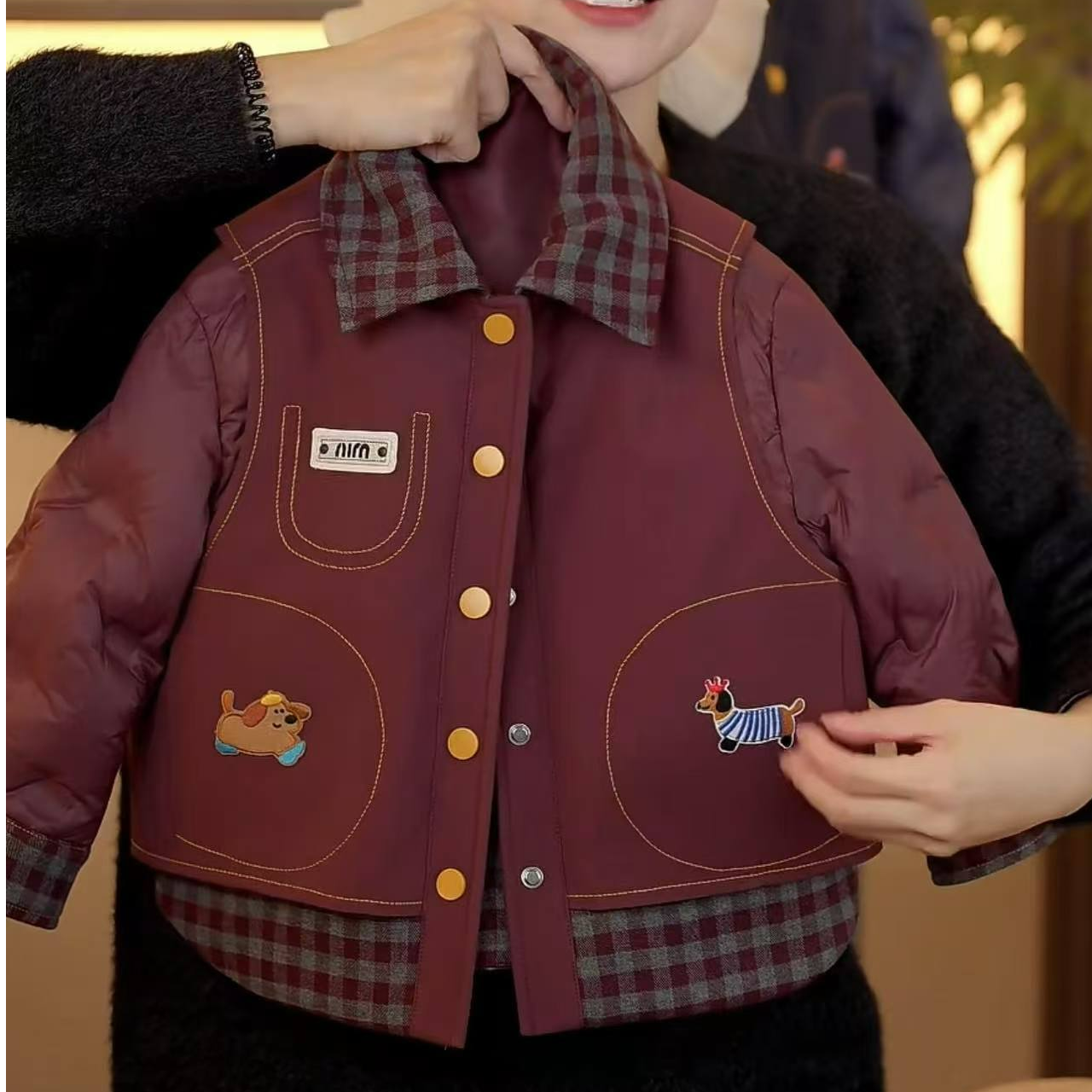 【贵里贵气】幂姐2024冬季男女童卡通玩偶外穿羽绒服MJD246606