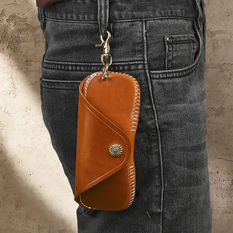 Behfxy帛雲 纯手工真皮眼镜盒男女便携抗压墨镜老花太阳镜收纳盒