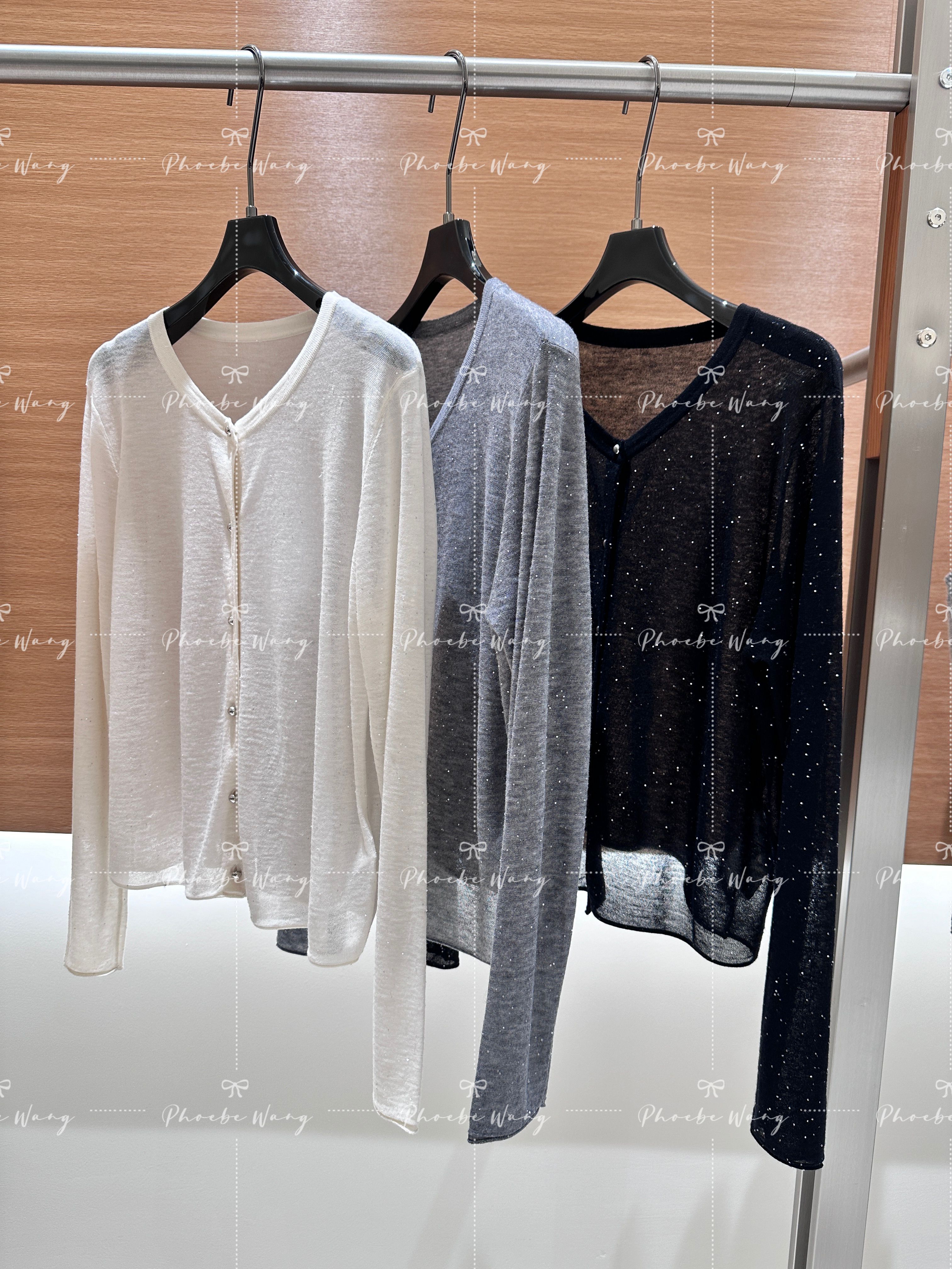 专柜品质~【零压感】超轻薄100水溶羊毛软糯亲肤薄针织开衫3265