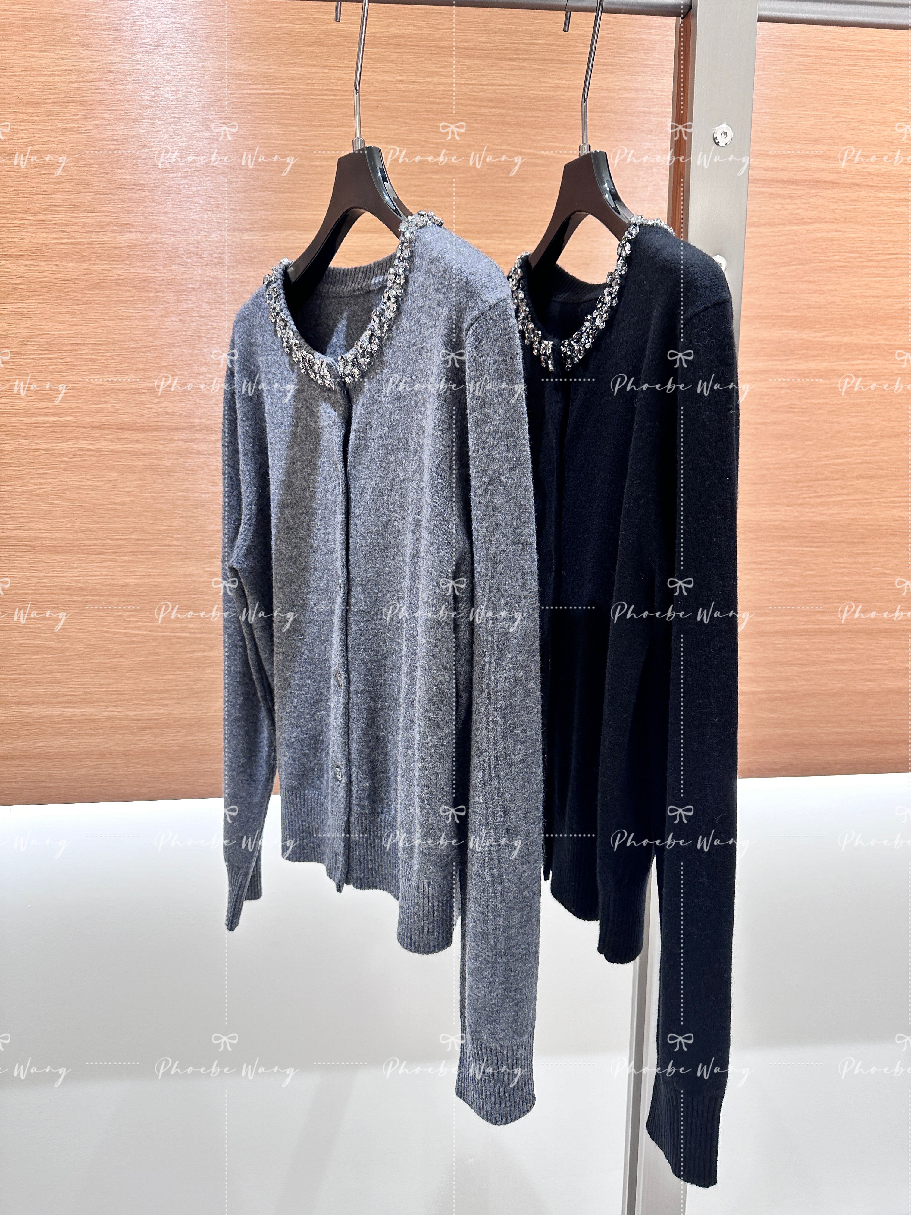 专柜品质~【倾心礼遇】“绵羊毛+山羊绒”亮钻开衫3313