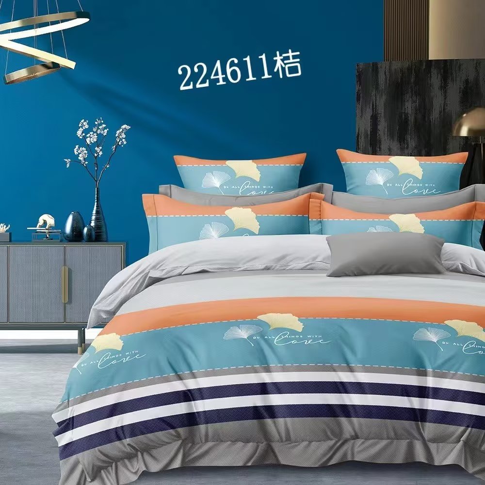 （0113）纯棉床单2.45*2.45米（+－5公分）【适用于1.8床】厚橘银杏叶