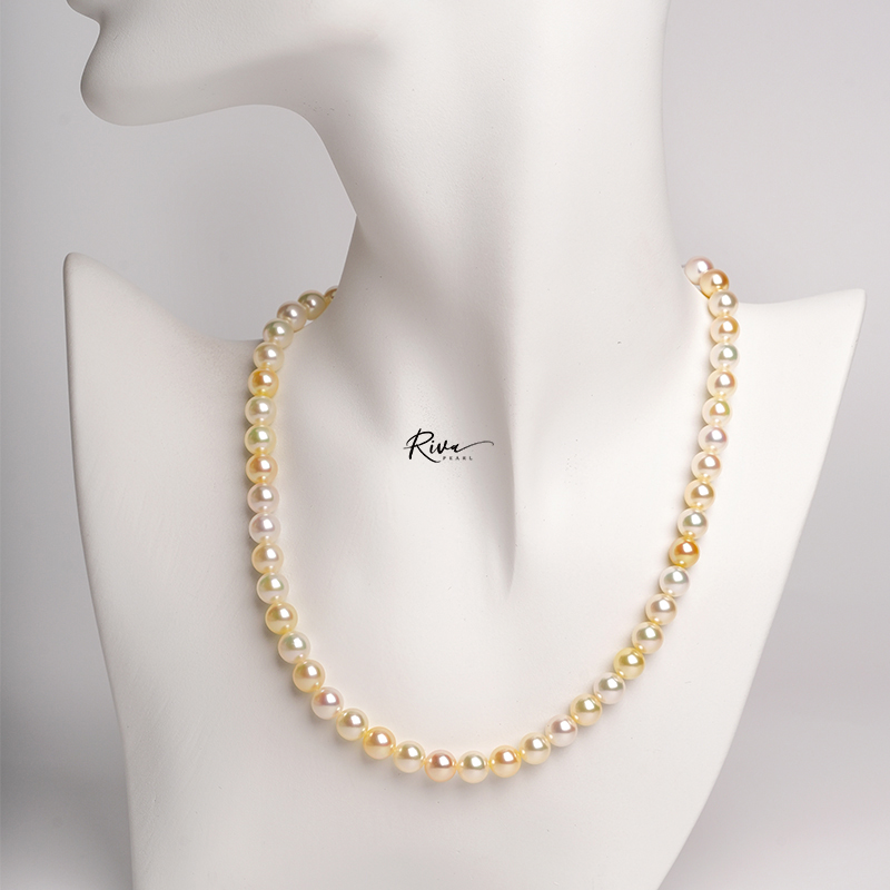 芮瓦【糖果混彩】海水akoya珍珠项链糖果色气质炫彩（多样性发其一）