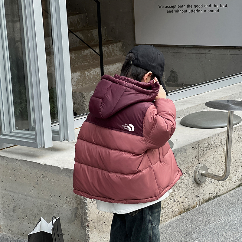 【娜姐】冬装儿童韩版时尚潮流洋气拼色百搭保暖羽绒服HDM3053