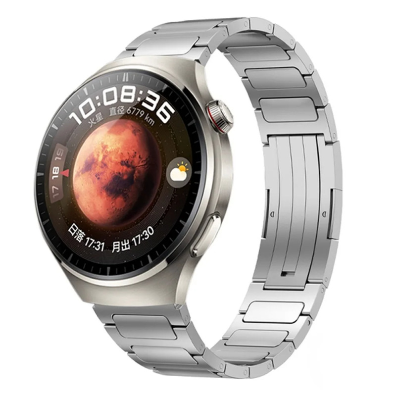 适用华为手表GT4/GT3Pro经典设计优质刻度钛合金表带时尚银色型号