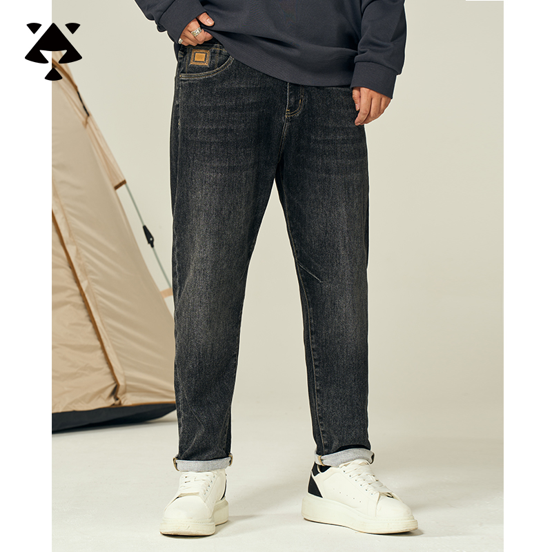 【断码捡漏】森老板宽松大码男装秋冬男士长裤直筒宽松牛仔裤子水洗