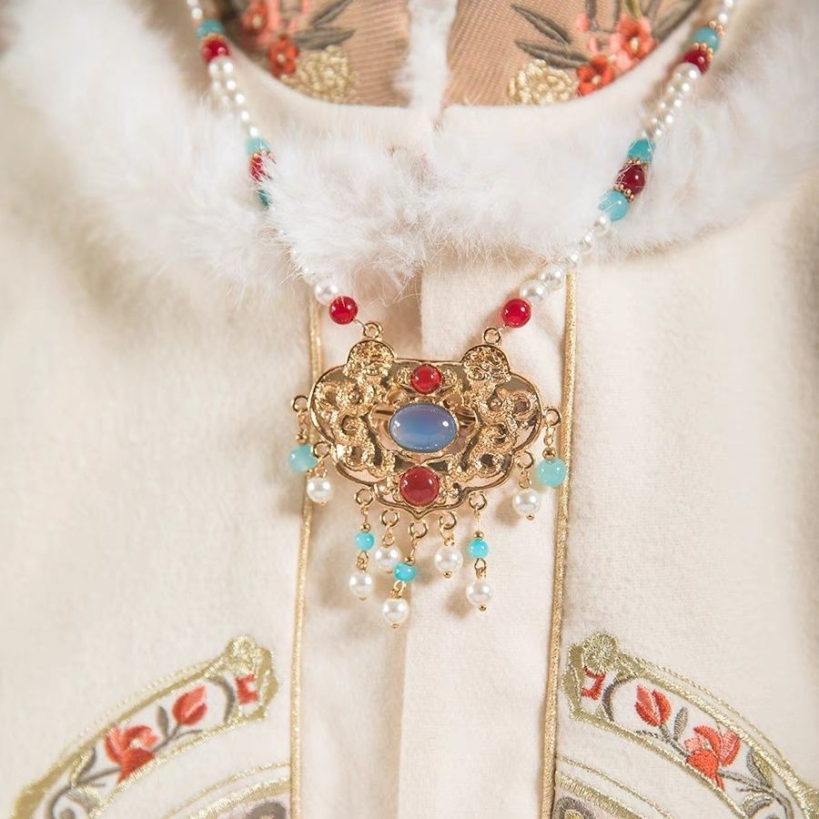 古风项链璎珞女童饰品铃铛平安锁复古民族风新年发饰国风流苏发夹