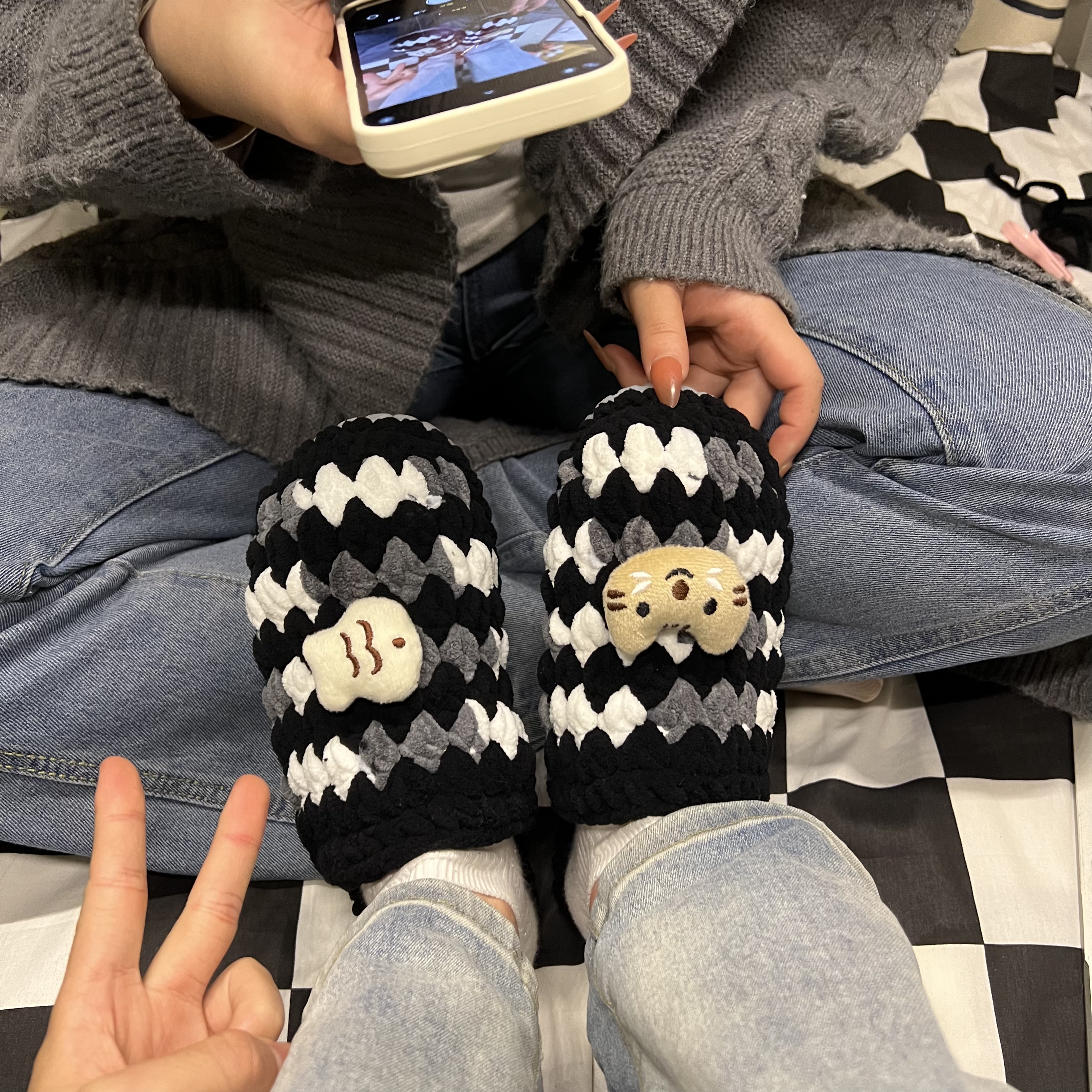 编织拖鞋手工DIY材料心意礼物女生送男生拖鞋材料包